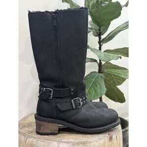 Caterpillar Florencia Nubuck Leather Waterproof Mid Calf Boots 7 Women’s Black